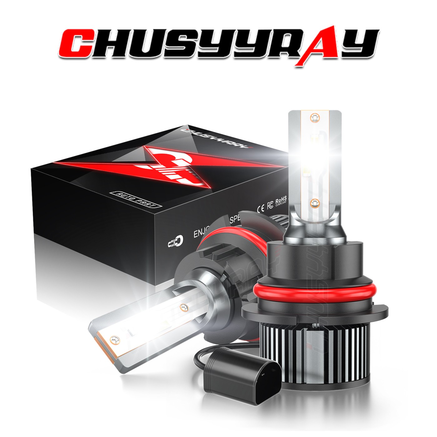 Pair HB5 9007 LED Headlight Conversion Kit Bulbs High Low Beam White 6500K Lamps