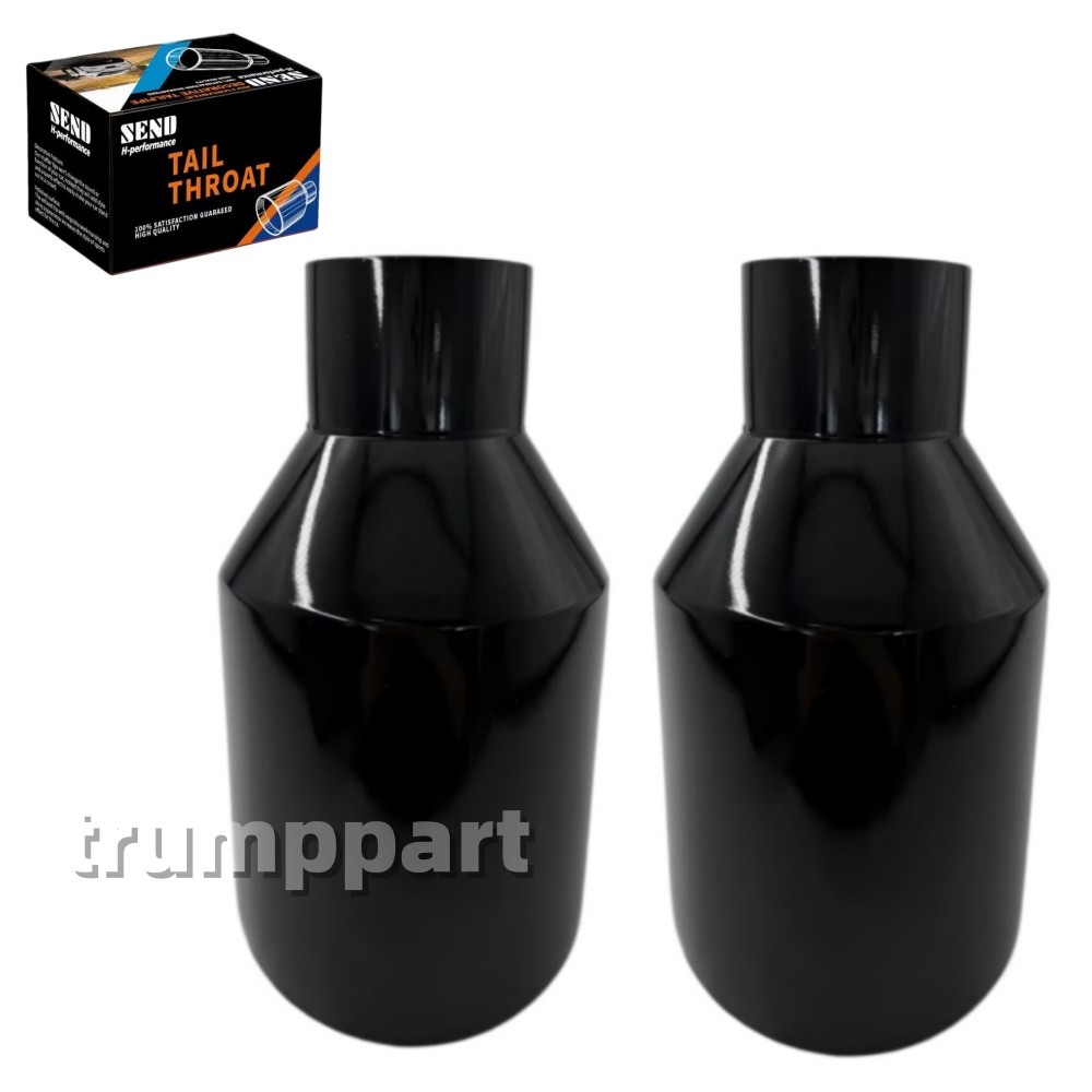 Pair Dodge RT SRT RAM 5″ Big Black Exhaust Tip 2.5″ Inlet Angle Cut Double Wall