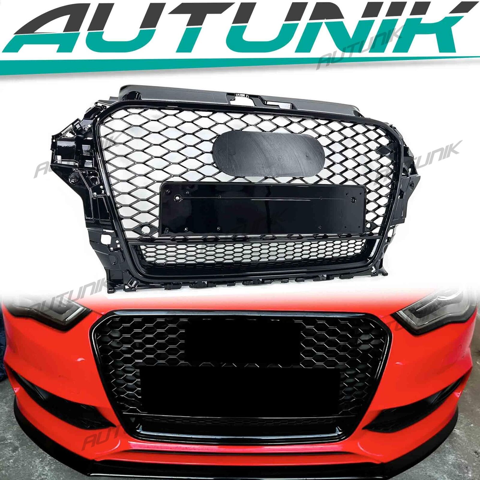 Fit 2013-2016 Audi A3 S3 8V Front Bumper Grille Grill Honeycomb RS3 Style