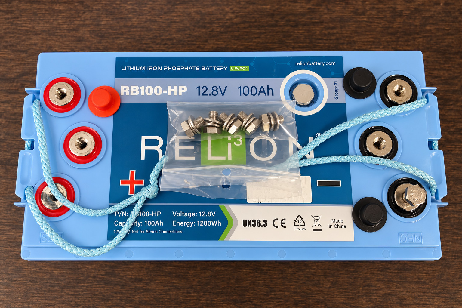 RELiON RB100-HP | LiFePO4 Lithium Iron Phosphate 12V Battery, Group 31
