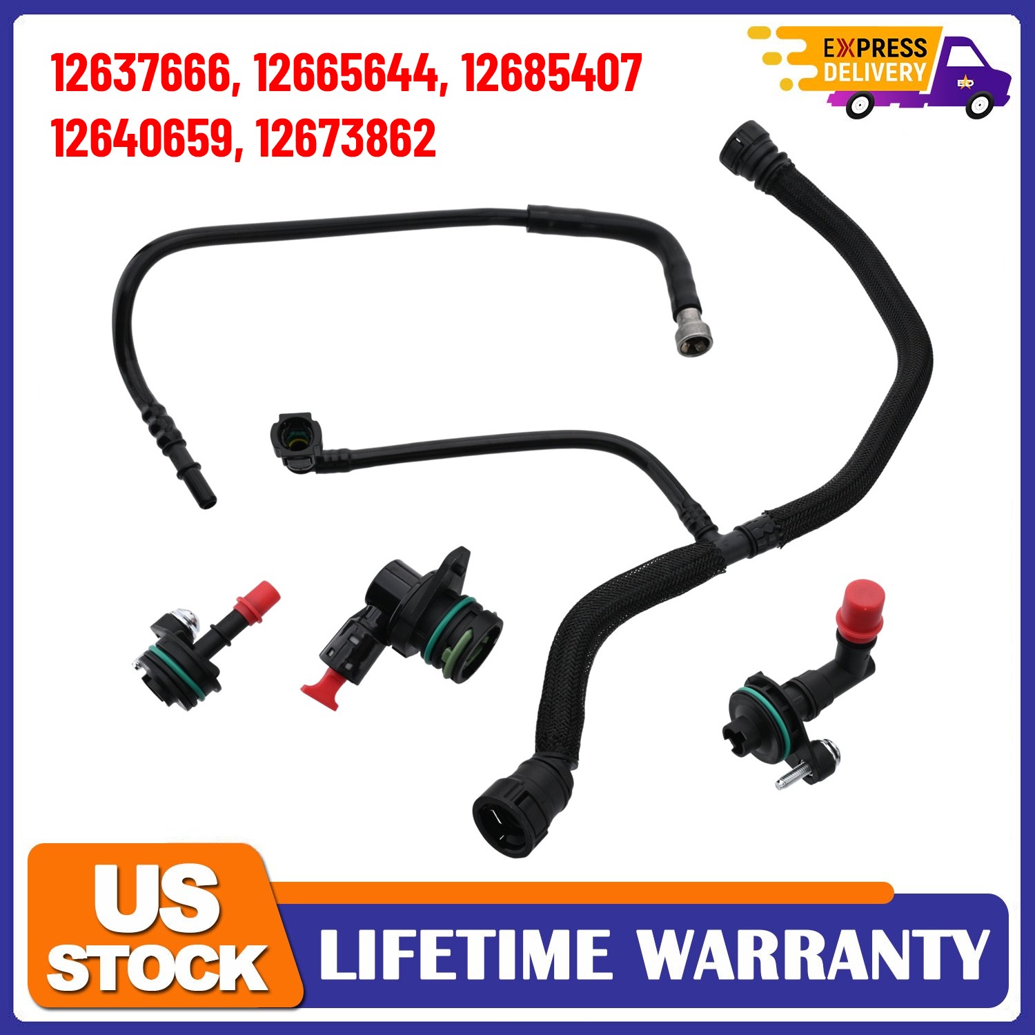 5PCS PCV Valve and Tube Repair Kit For GM Malibu Cruze Spark Encore 2016-2022