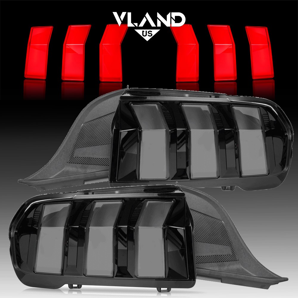 VLAND Smoke LED Tail Lights For 2024-26 Ford Mustang GT W/Animation & Sequential