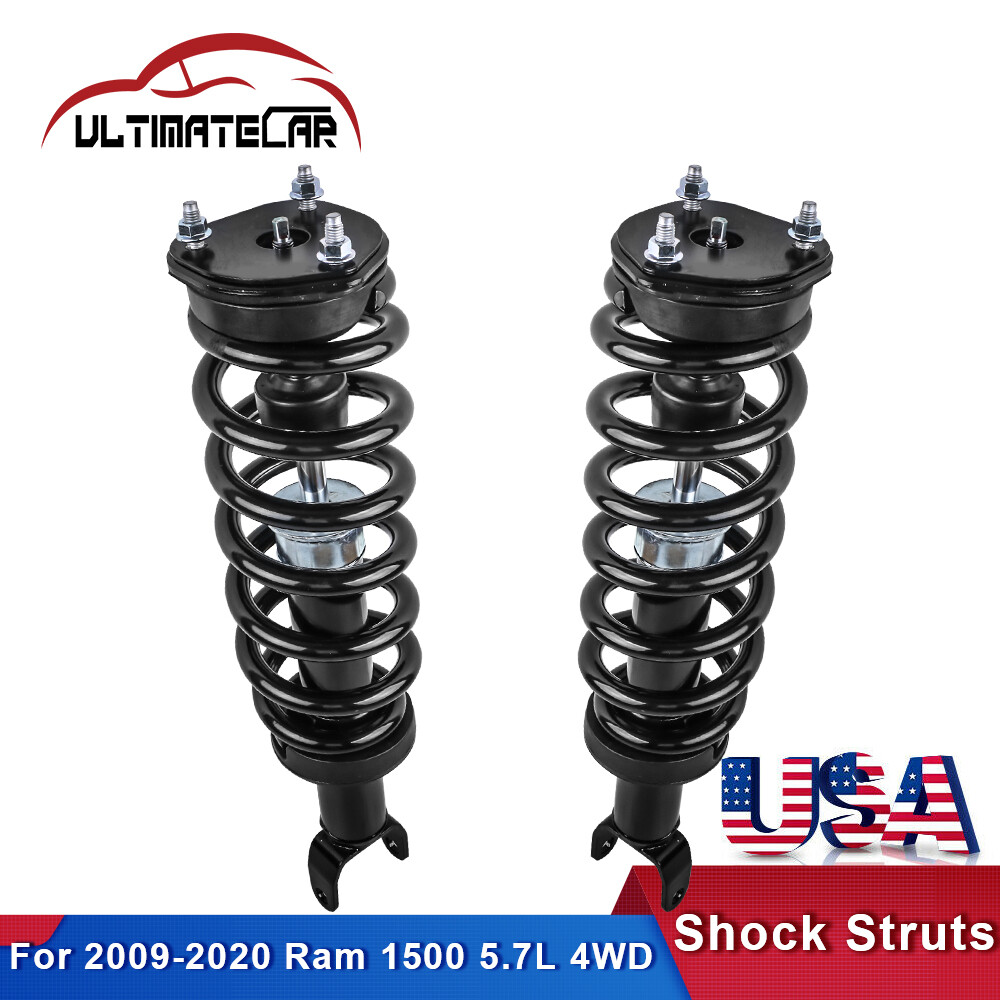 Pair Front Complete Shocks Struts w/ Coil Spring For 2009-2020 Ram 1500 5.7L 4WD