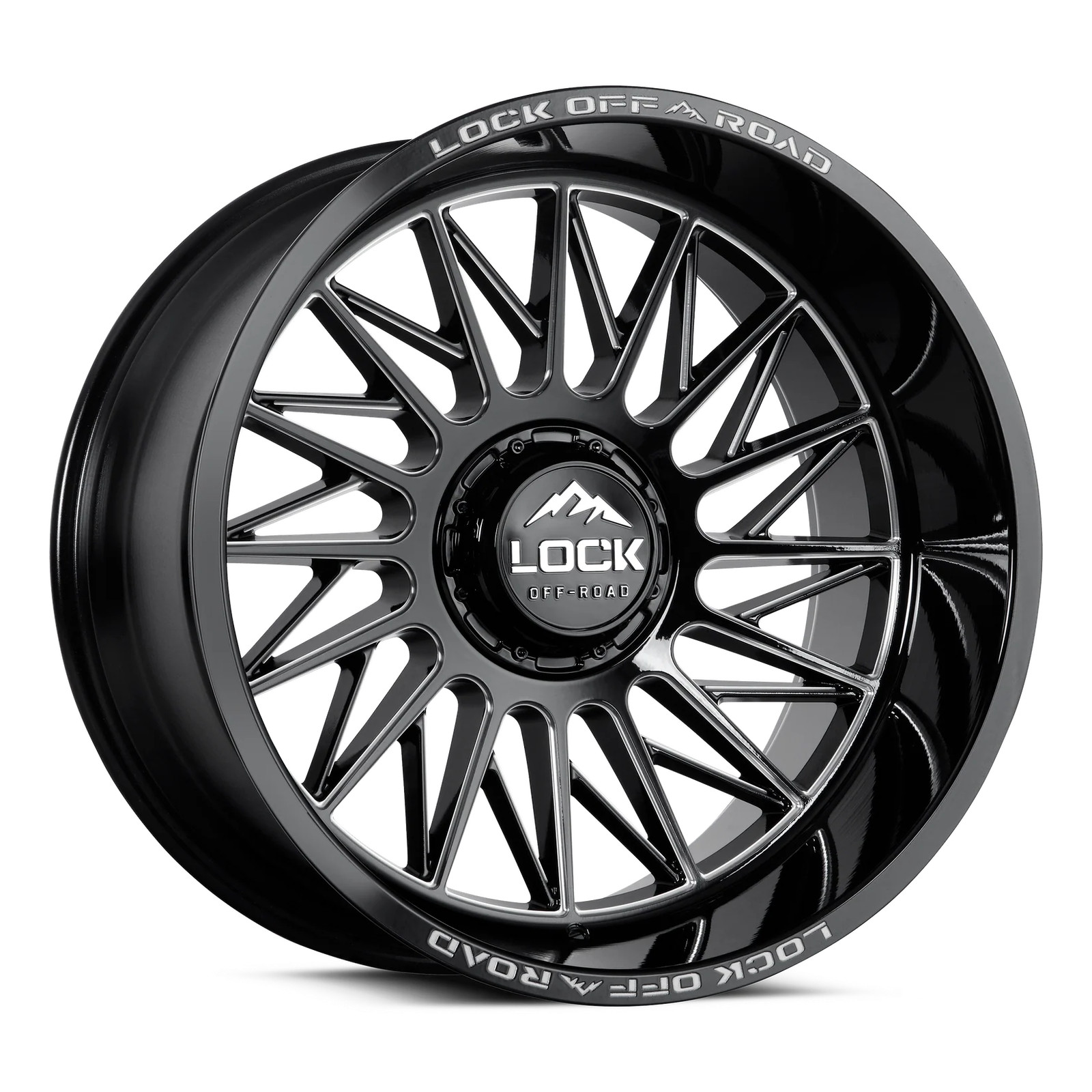 22x10 Lock Extreme Assault Gloss Black Milling Wheel 8x180 (-18mm)