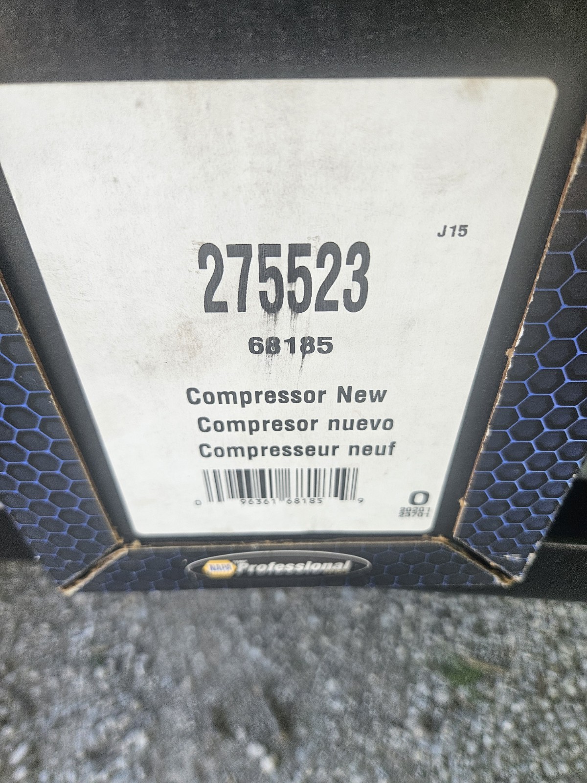 A/C Compressor-New Compressor 68185 NAPA 275523 A/C Compressor-New Compressor 68185 NAPA 275523