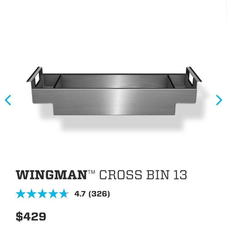 DiamondBack TA-1-CB20 Wingman Cross Bin 13” Truck Storage  New 3rd Gen Tacoma 
