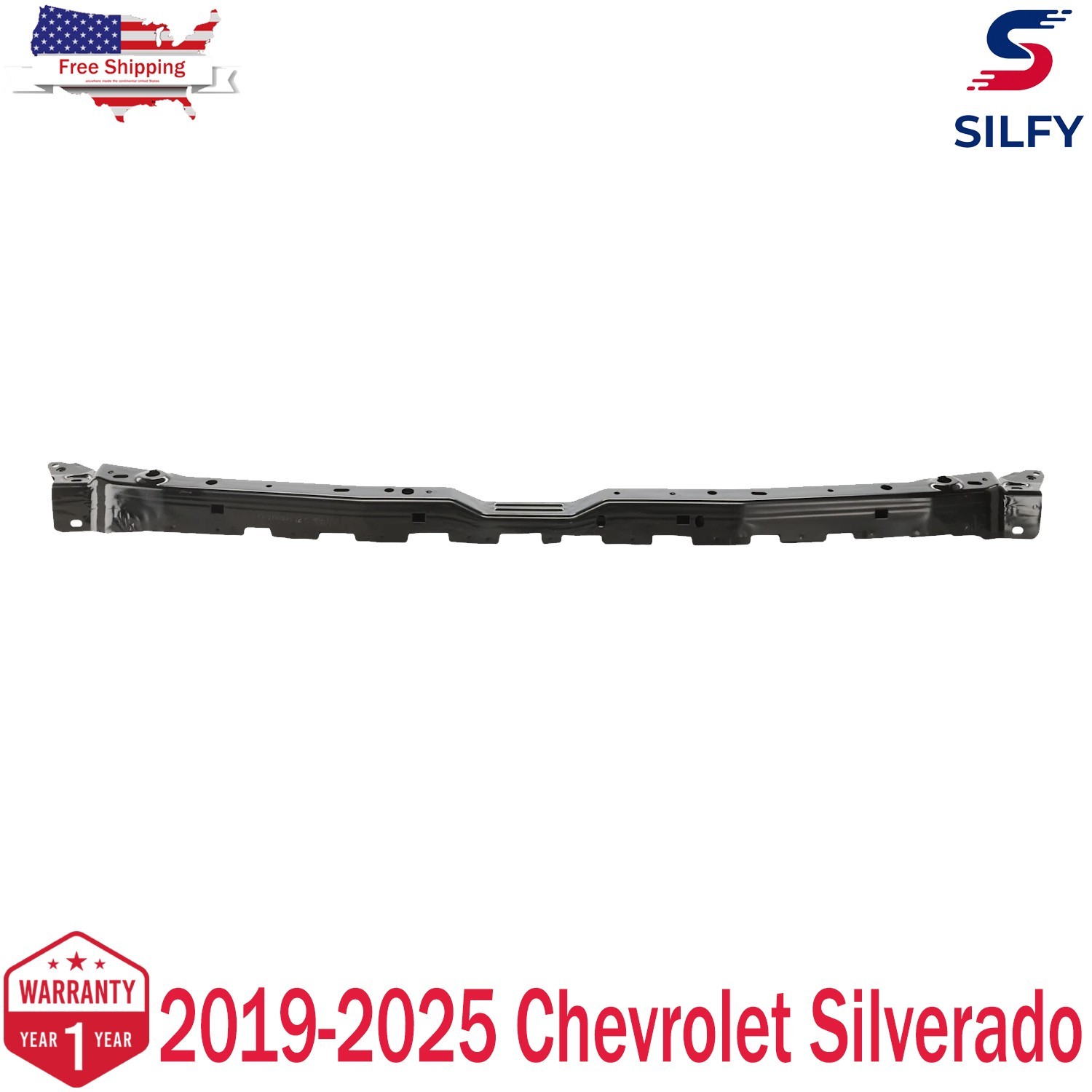 For Chevy Silverado 1500 2019-2025 Radiator Support | Front Upper Tie Bar Steel