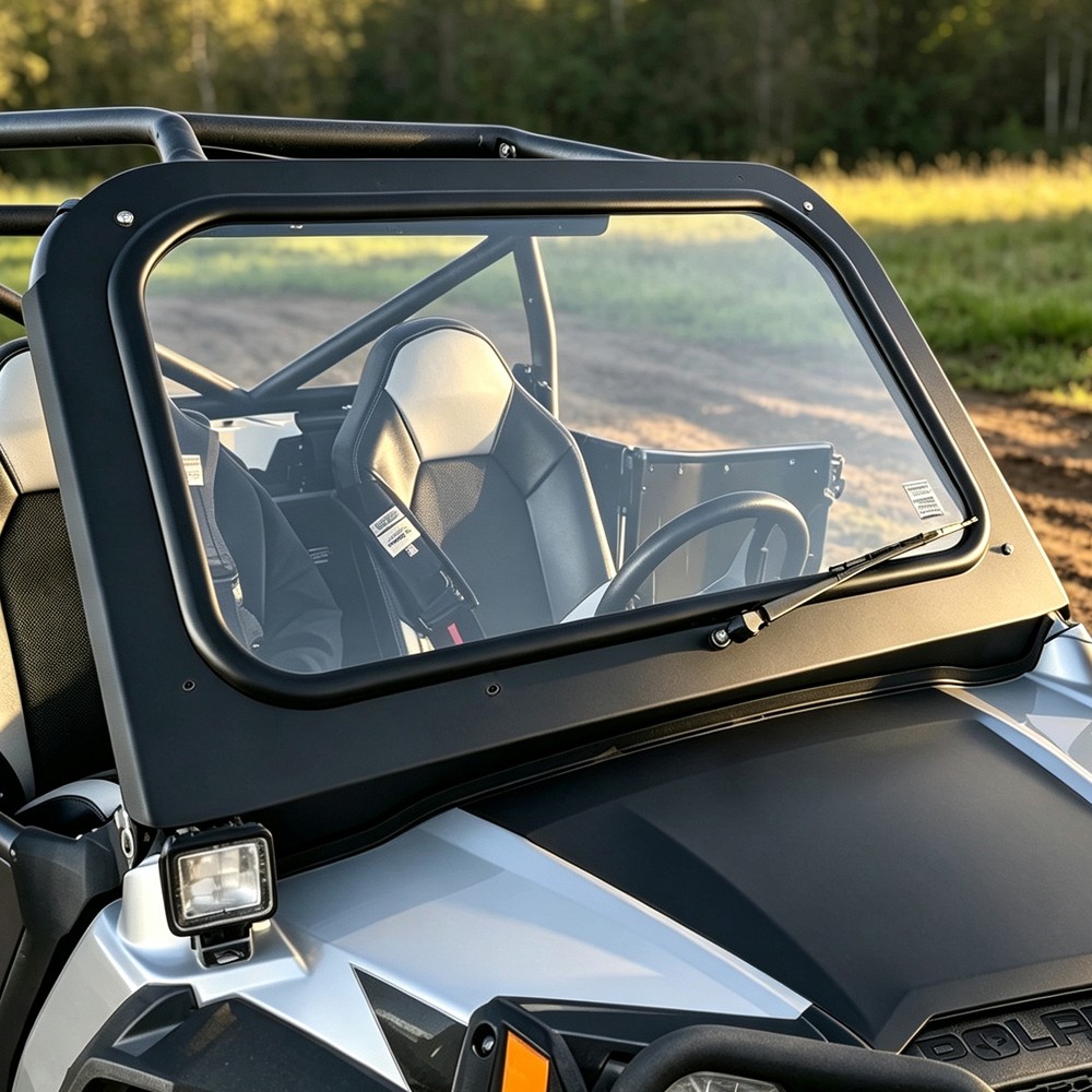 Front Full Glass Windshield W/ Wiper For Polaris RZR 570 800 XP 900 2008-2014