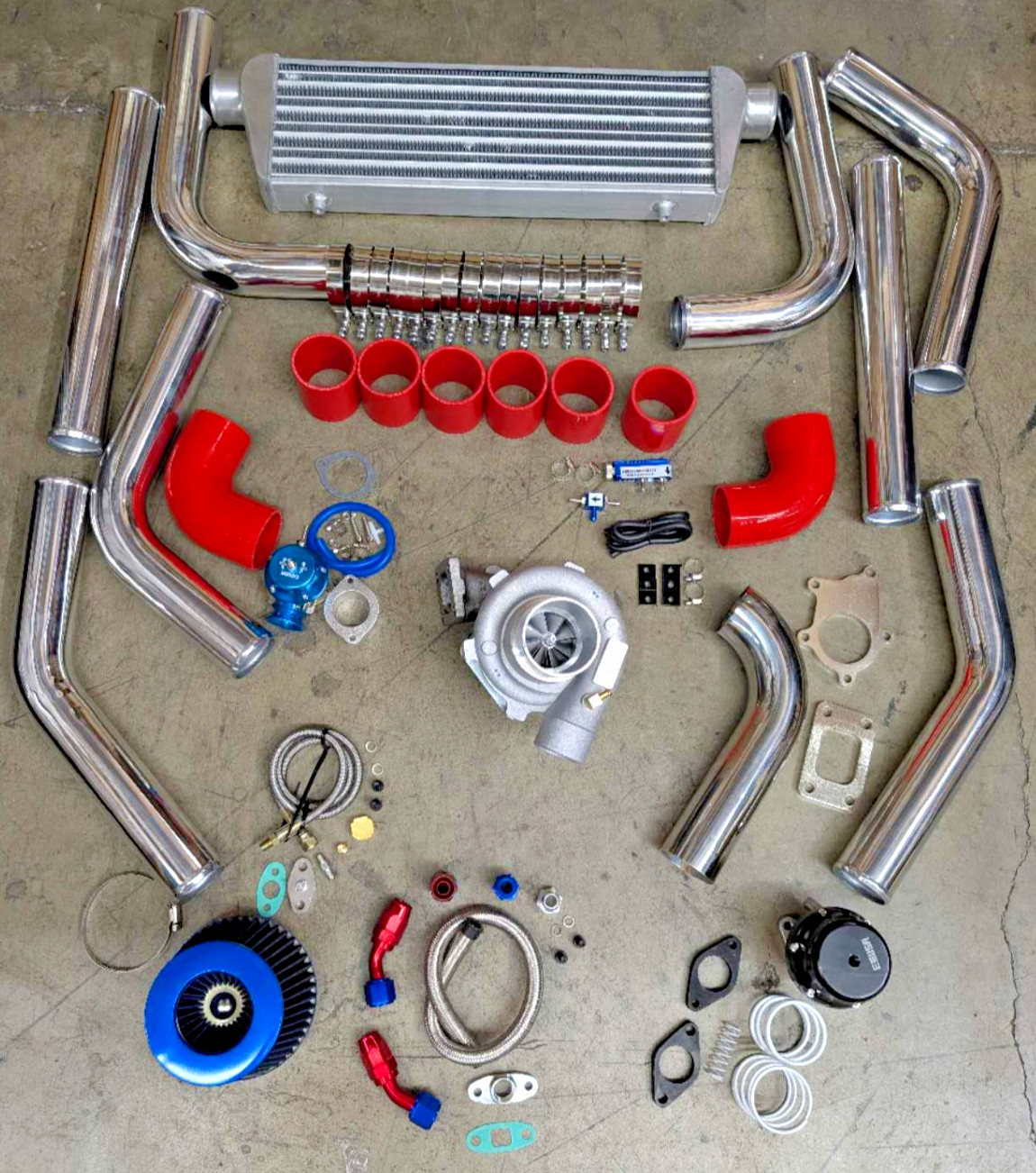 Stange 1 Universal T3/T4 Turbo Intercooler Piping Oil Kit Wastegate Bov 350HP+