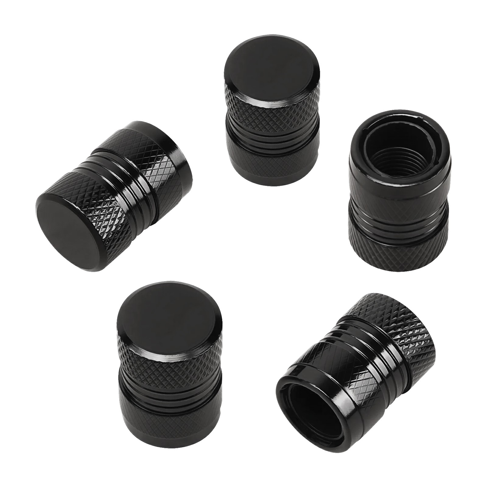 5X Pack Aluminum Valve Stem Caps Tire Covers Rust-Free Metal Screw Lid Car/Truck 5X Pack Aluminum Valve Stem Caps Tire Covers Rust-Free Metal Screw Lid Car/Truck