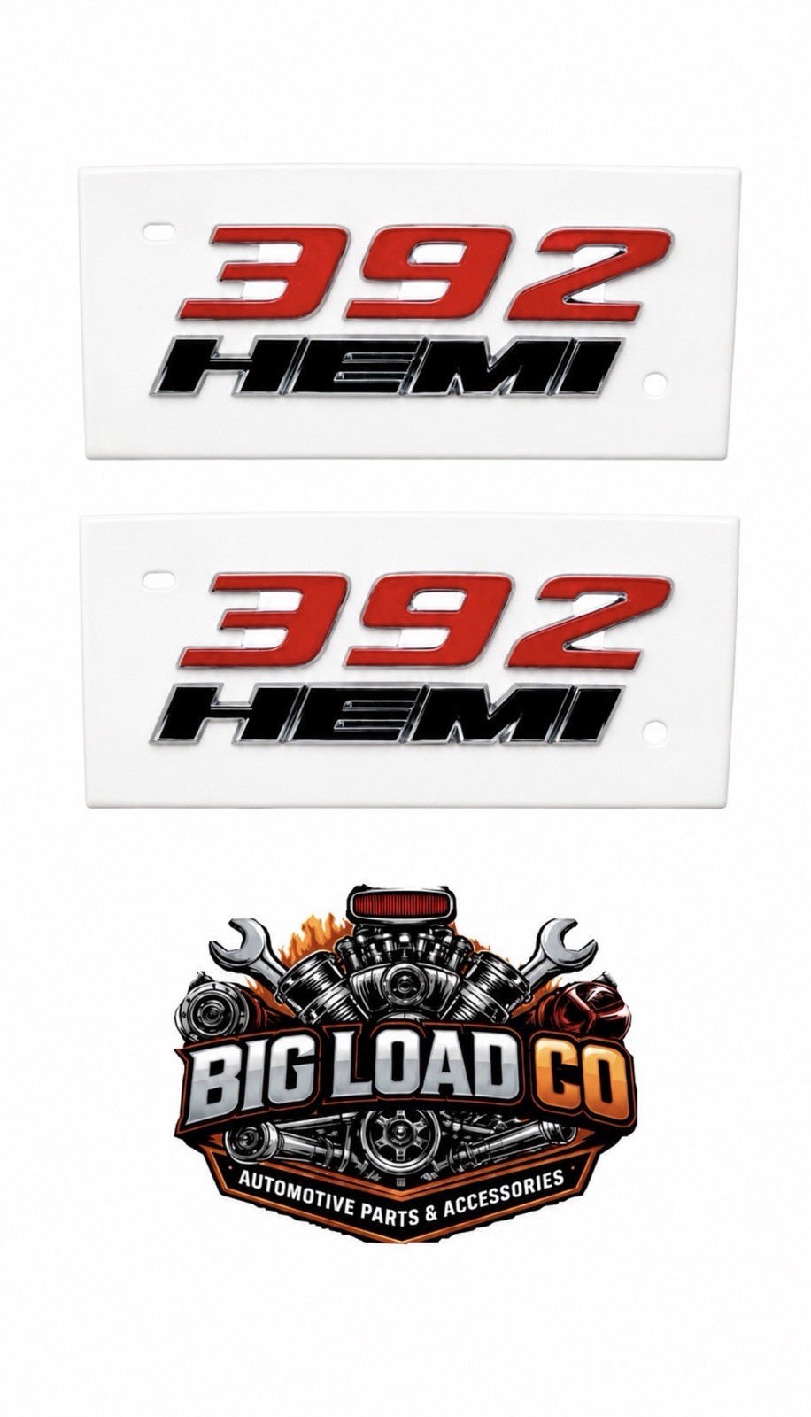 Mopar 68086136AE 392 HEMI Scat Pack Fender Emblem Badge Pair Challenger Charger