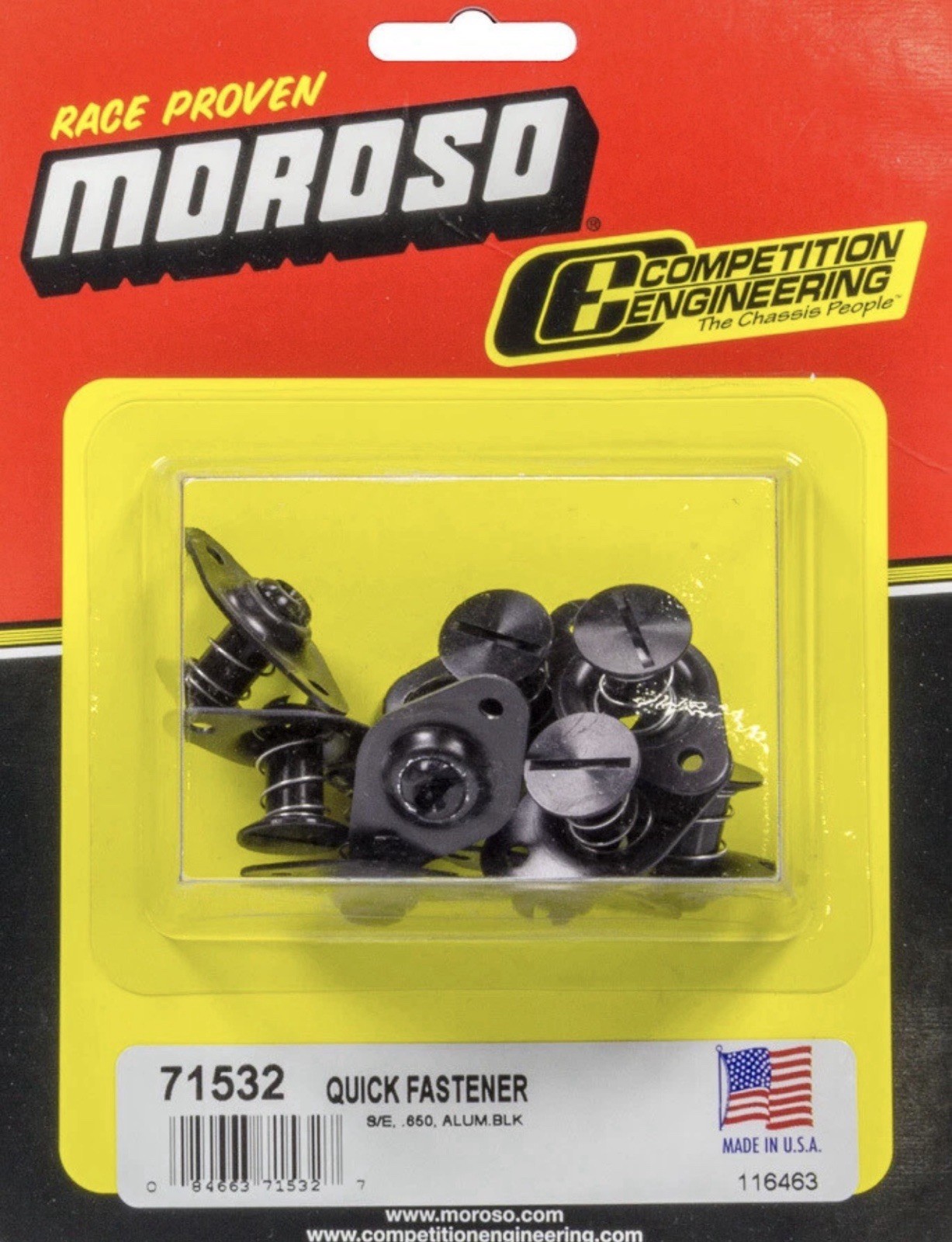 Moroso for Quick Fastener - Self Ejecting - 5/16in x .650in - Aluminum - Black -