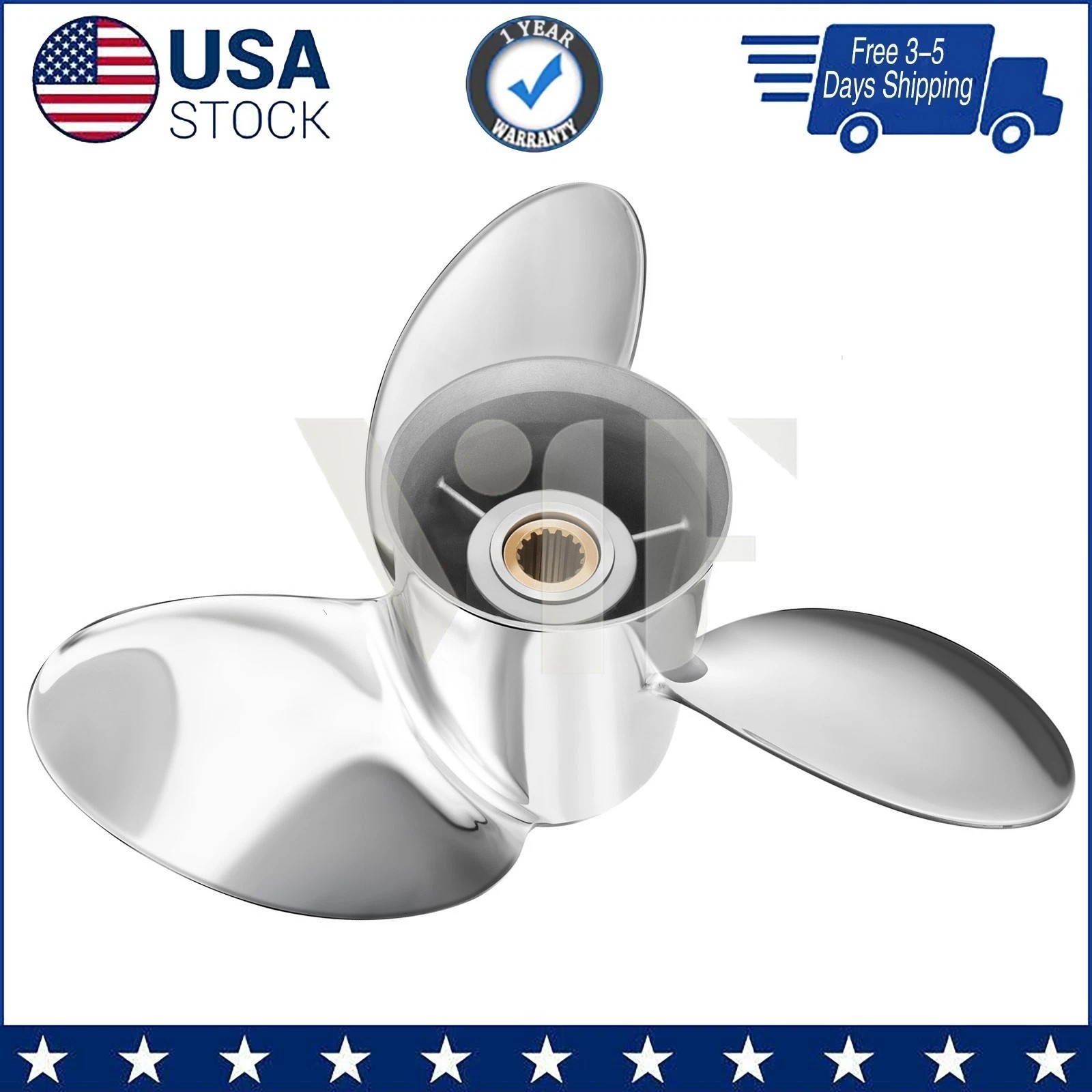 14 1/4 x 17 Stainless Steel Boat Propeller for Yamaha 150-250HP 15 Tooth LH