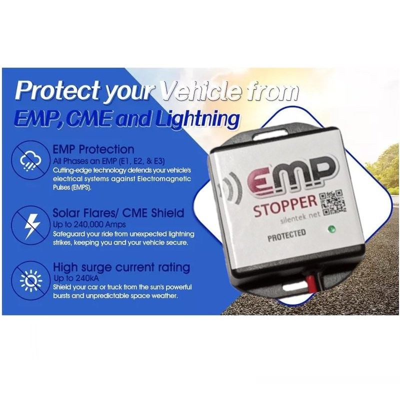 EMP Protection Shield for Vehicle Lightning Solar CME Flare Surge Arrestor 12V