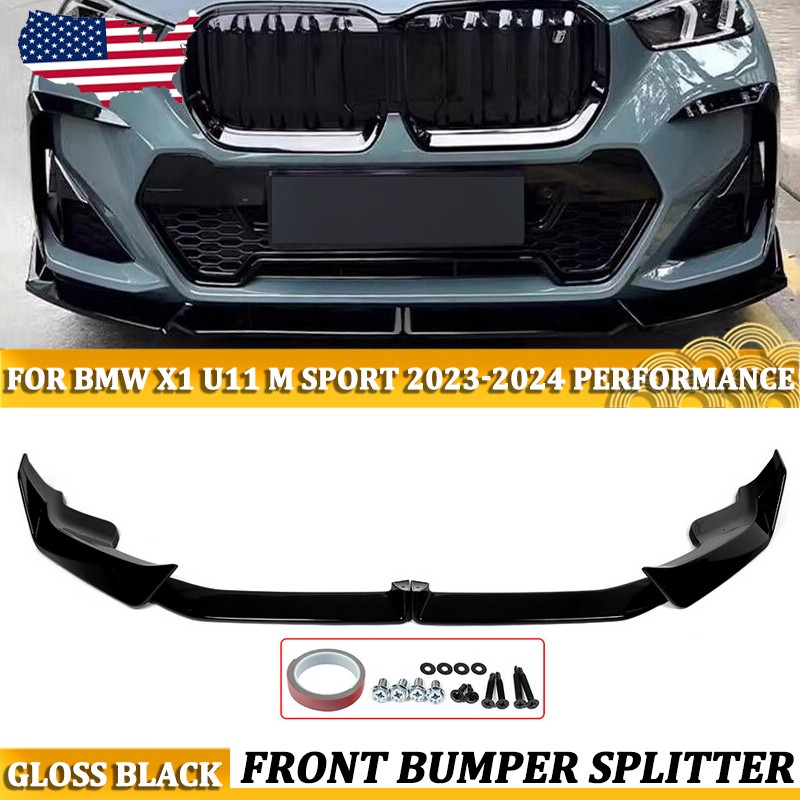 Front Splitter Lip Spoiler MP Style Glossy Black For BMW X1 M35i U11 2022-2026