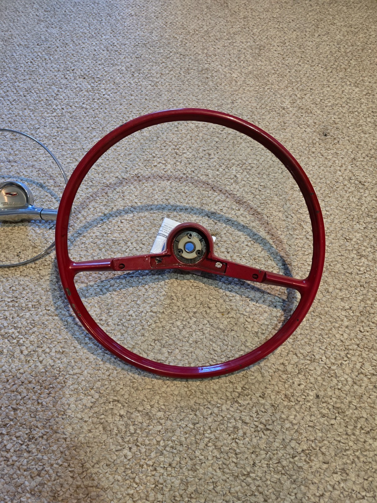 Vintage 1957 Chevy Belair Steering Wheel Red Original Condition See Photos