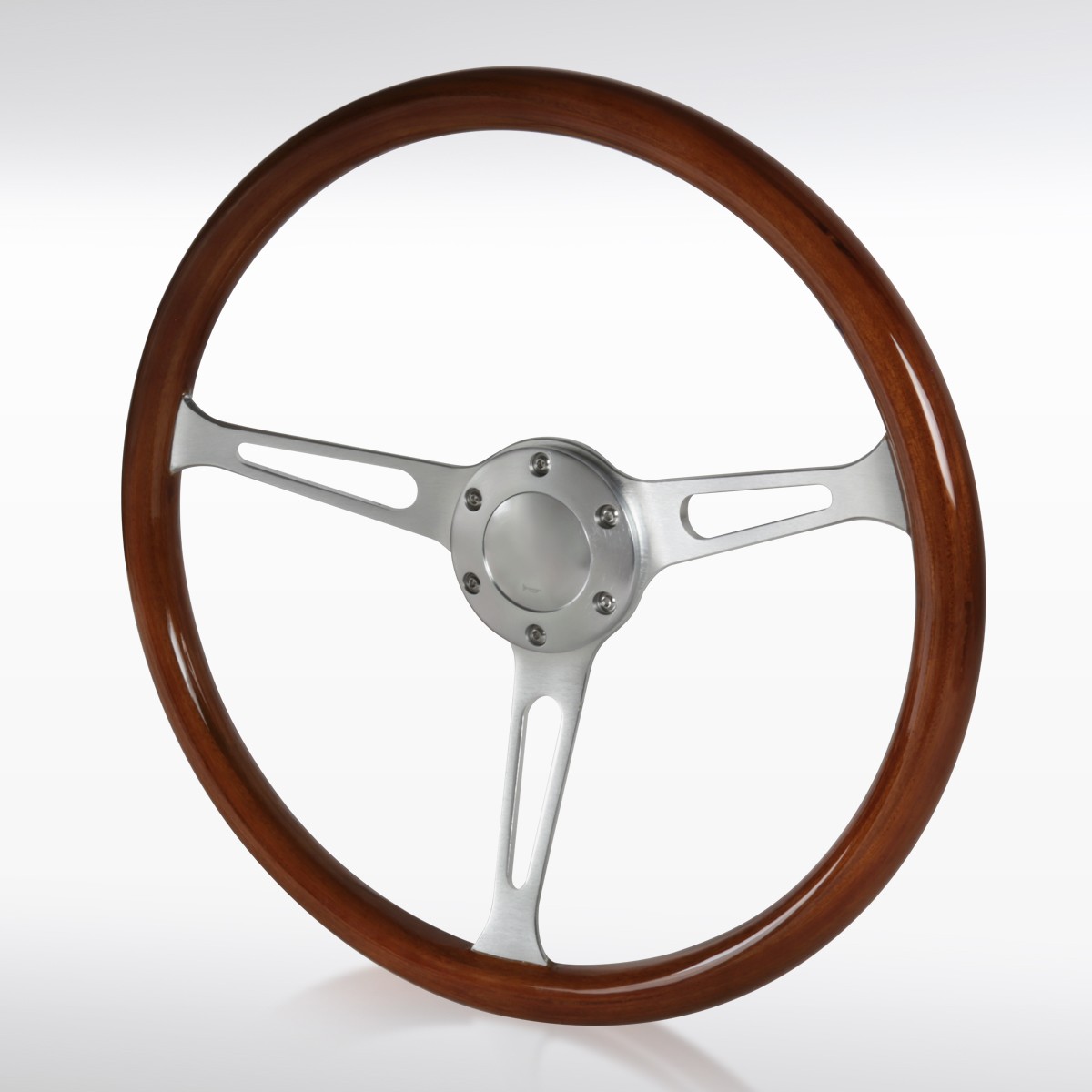 380MM/15inch Aluminum Spokes Vintage Classic Wooden Wood Grain Steering Wheel