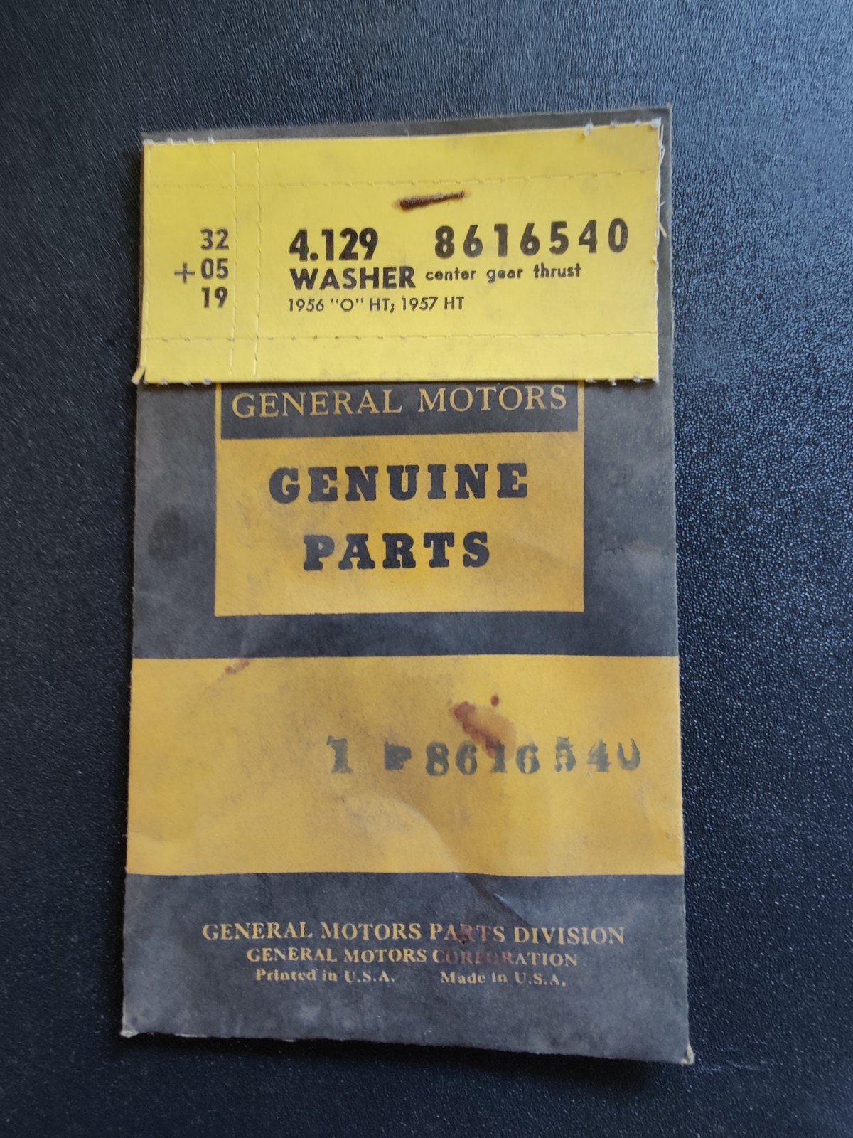 NOS OEM 1956-57 GM Hydra-Matic Transmission Center Gear Thrust Washer GM 8616540