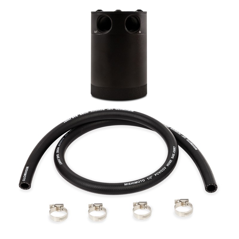 Mishimoto MMBCC-CBTWO-BK Mishimoto Compact Baffled Oil Catch Can 2-Port