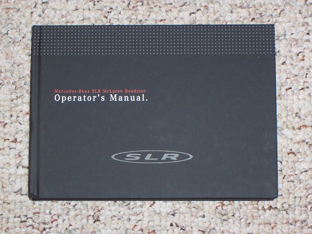 2009 Mercedes Benz SLR McLaren Roadster Owners Owner's Operator's Manual 5.4L V8