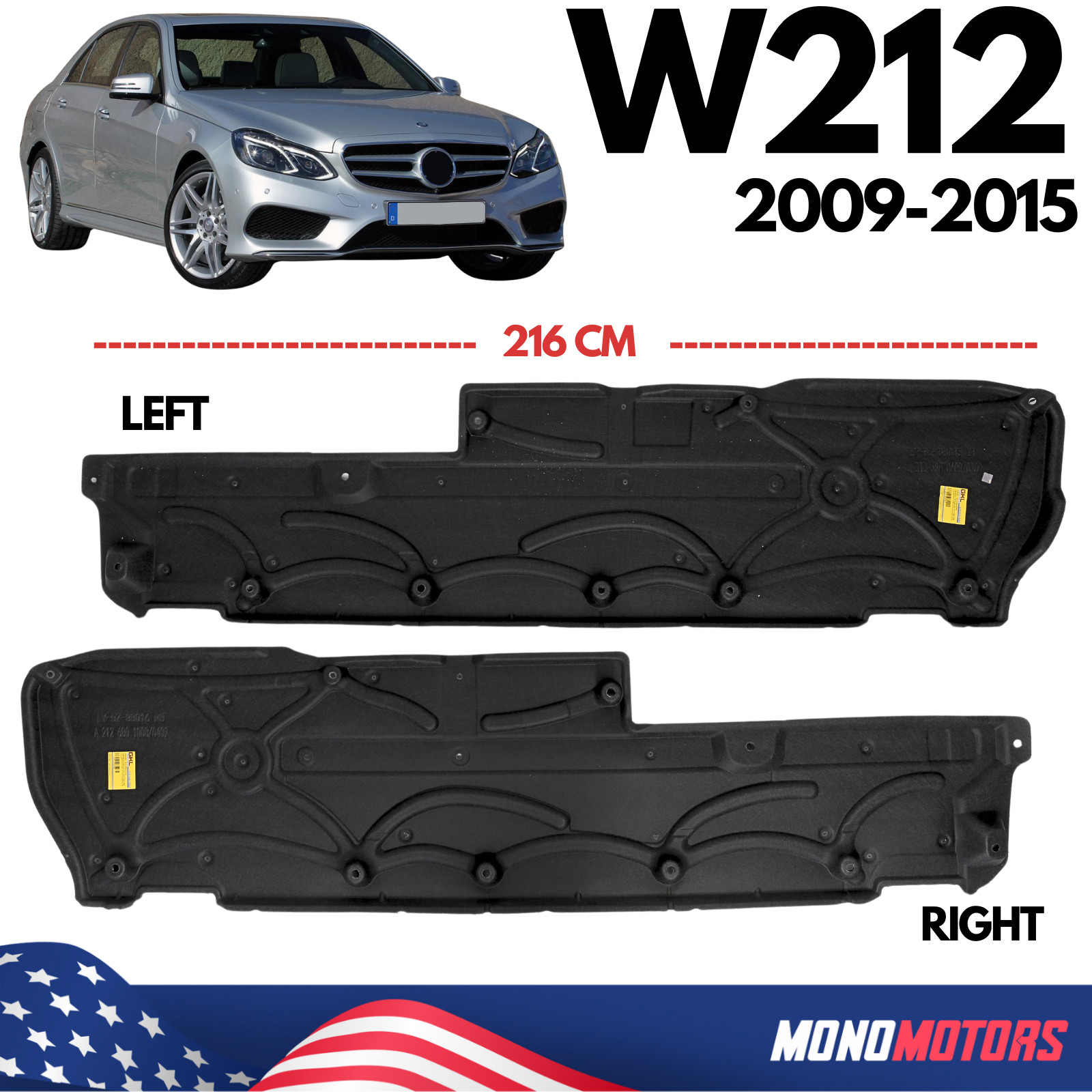 FOR Mercedes-Benz E-Class W212 Underbody Under Tray Floor Cover L + R 2009-2015