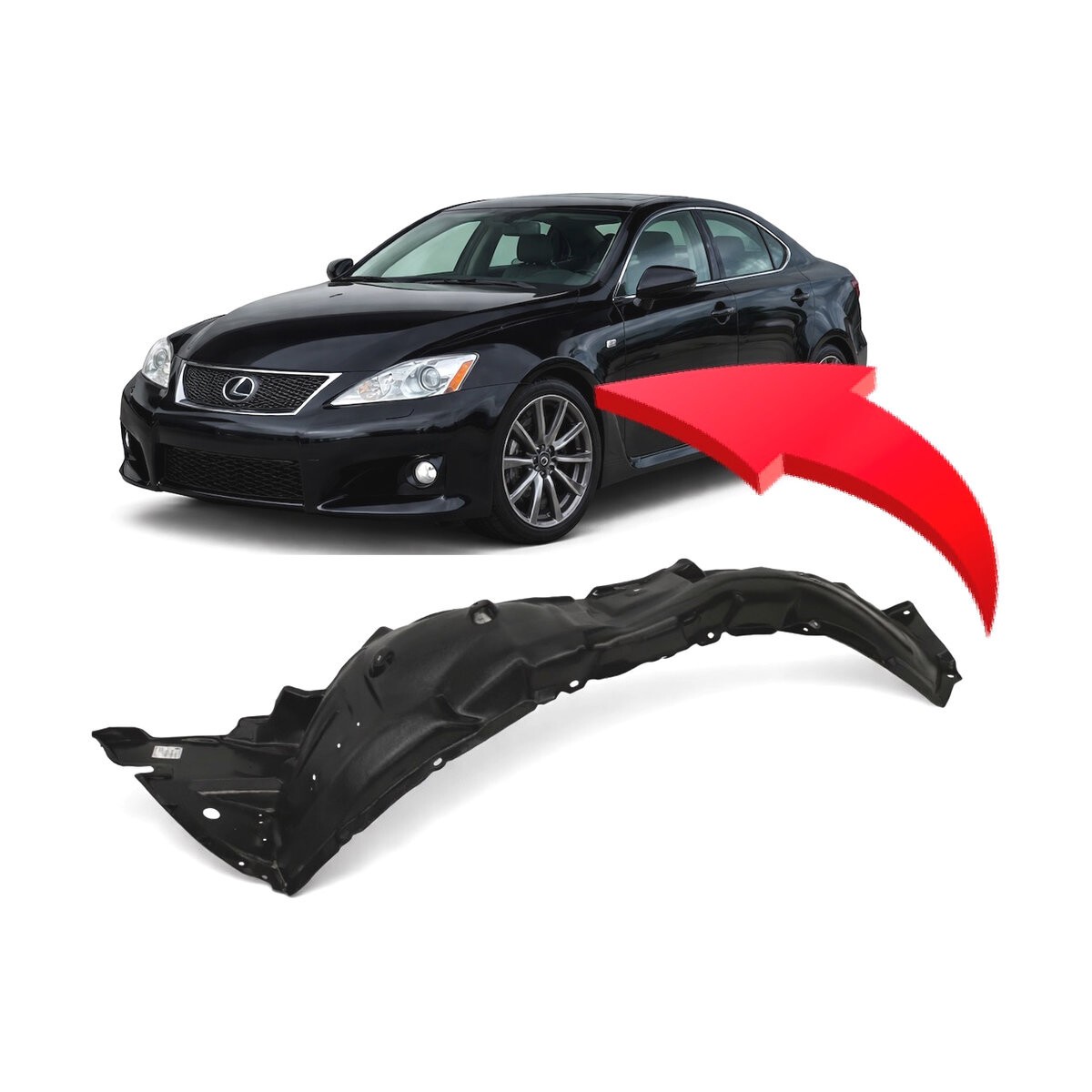 2008-2014 Lexus IS F Front Left Fender Liner LX1248108 5380653030 2008-2014 Lexus IS F Front Left Fender Liner LX1248108 5380653030