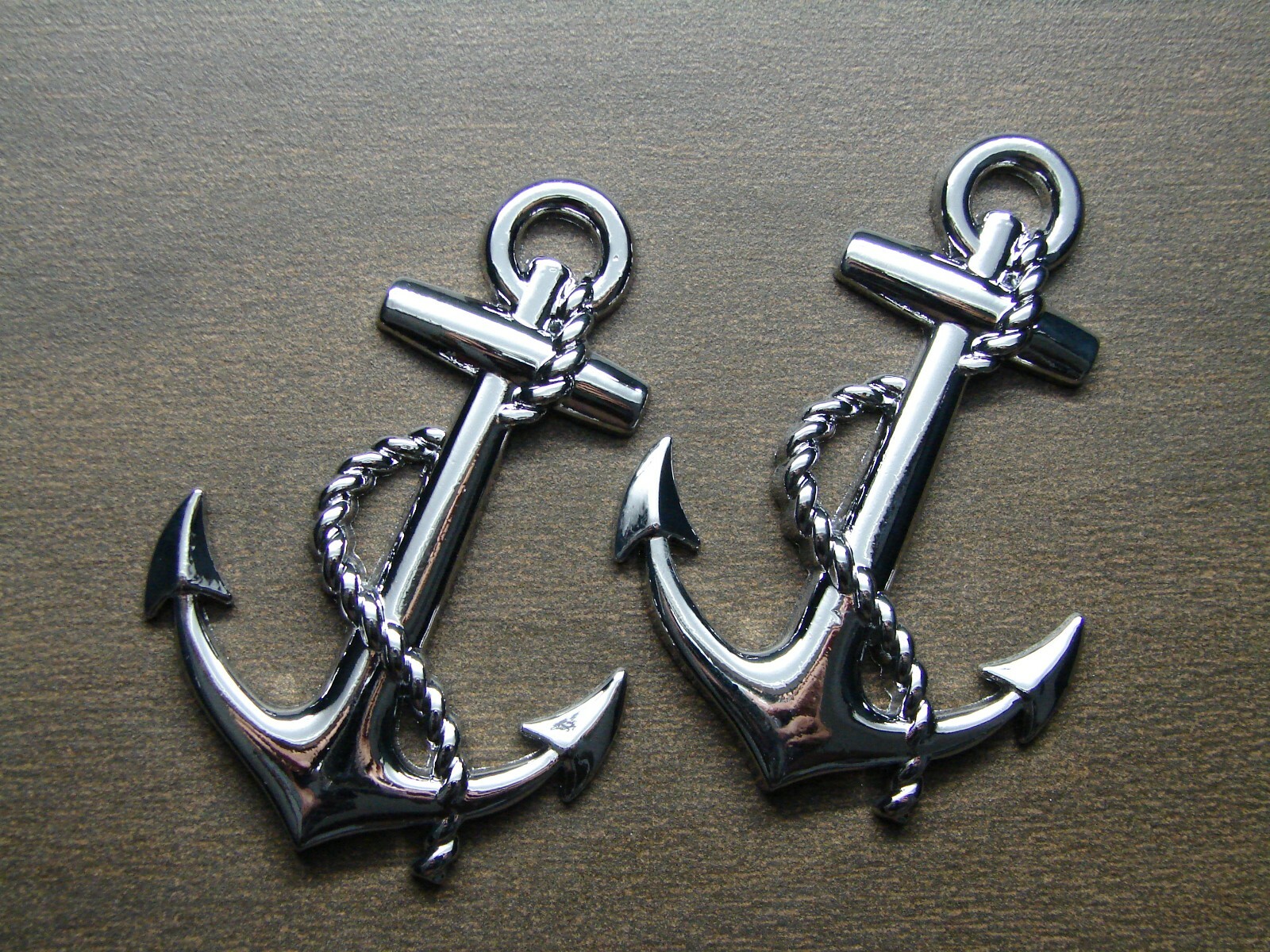 (2) ANCHOR 3D CAR EMBLEM STICKER DECAL.USN NAVY ANCHOR HEAVY DUTY DIE CAST METAL (2) ANCHOR 3D CAR EMBLEM STICKER DECAL.USN NAVY ANCHOR HEAVY DUTY DIE CAST METAL