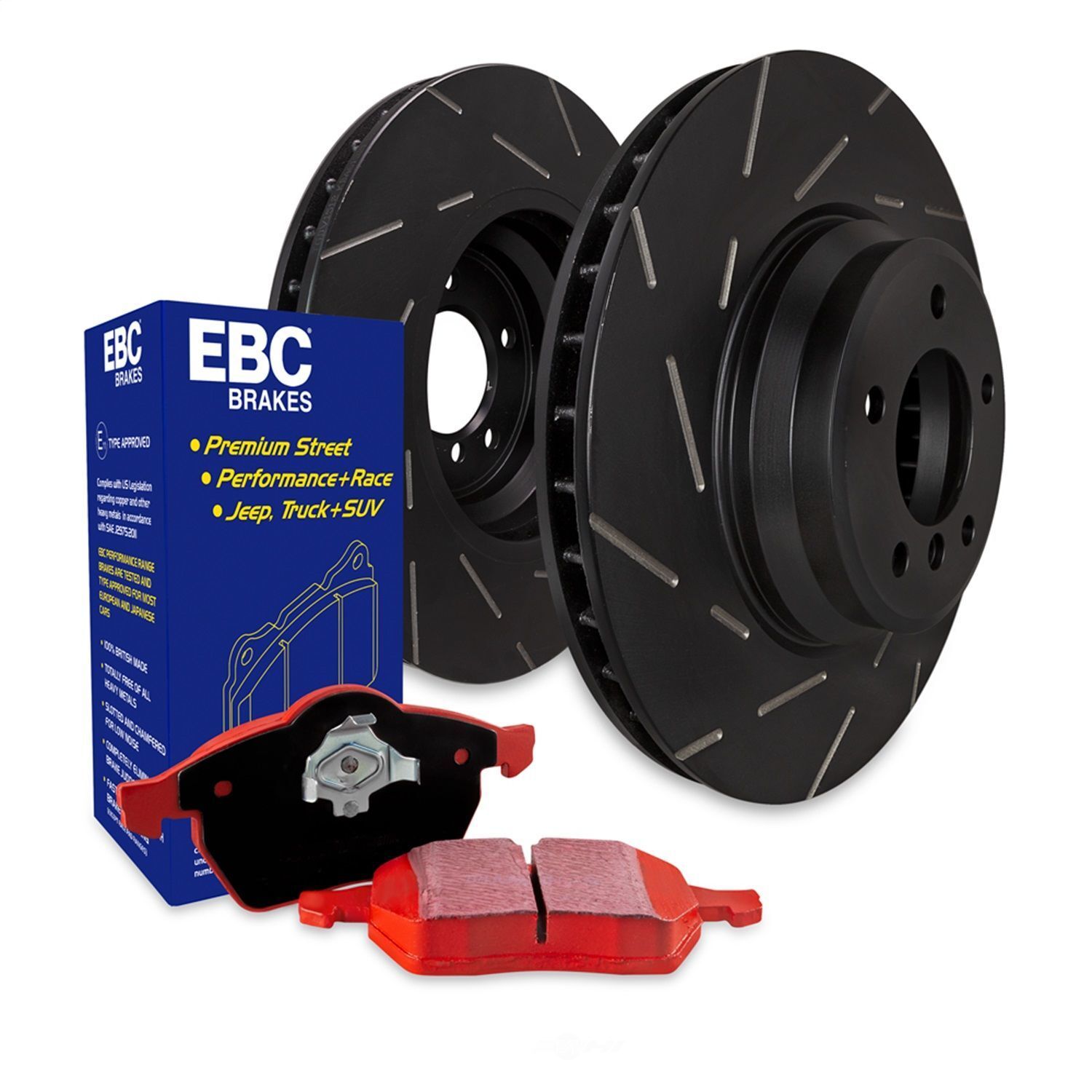 Disc Brake Kit-S4 Kits Redstuff and USR Rotor EBC Brake New S4KR1237