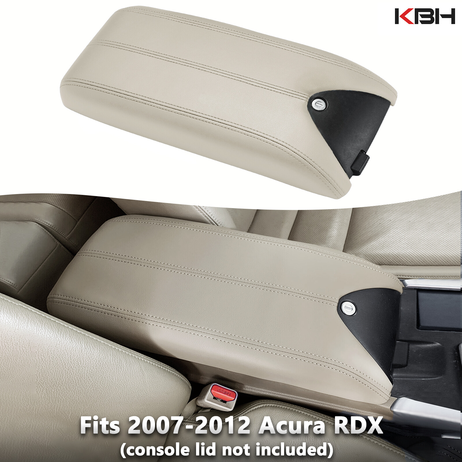 Fits 2007-2012 Acura RDX Leather Center Console Lid Armrest Cover Beige Tan Fits 2007-2012 Acura RDX Leather Center Console Lid Armrest Cover Beige Tan