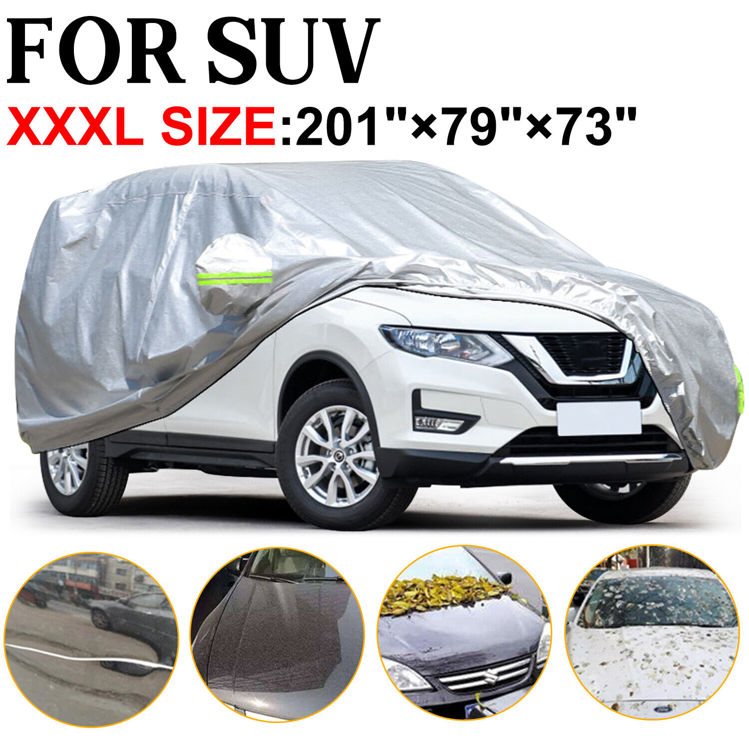 Outdoor Full Car SUV Cover Waterproof Rain Snow UV Resistant All Weather Protect