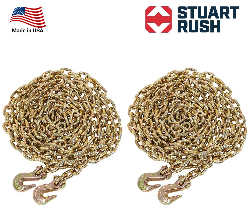 (2 Pack) 5/16 x 20 Grade 70 Transport Chain MADE IN USA Flatbed Trailer