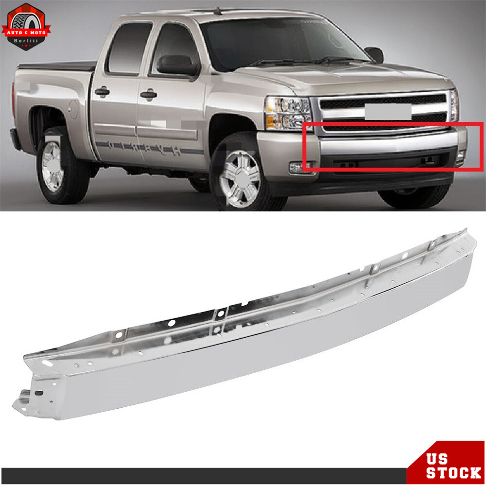 Steel Front Bumper Impact Face Bar Chrome For Chevrolet Silverado 1500 2007-2013