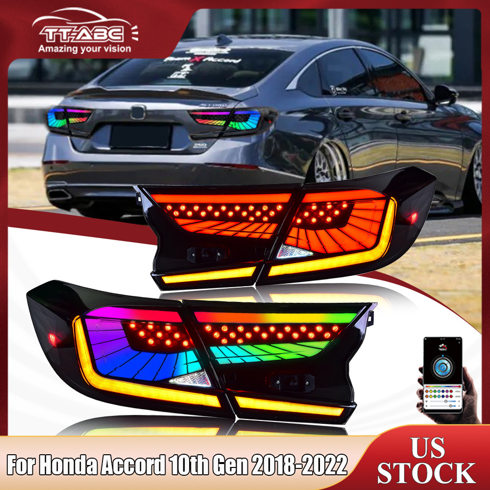 TT-ABC RGB LED Tail Lights for 2018-2022 Honda Accord Sedan Animation Rear Lamps