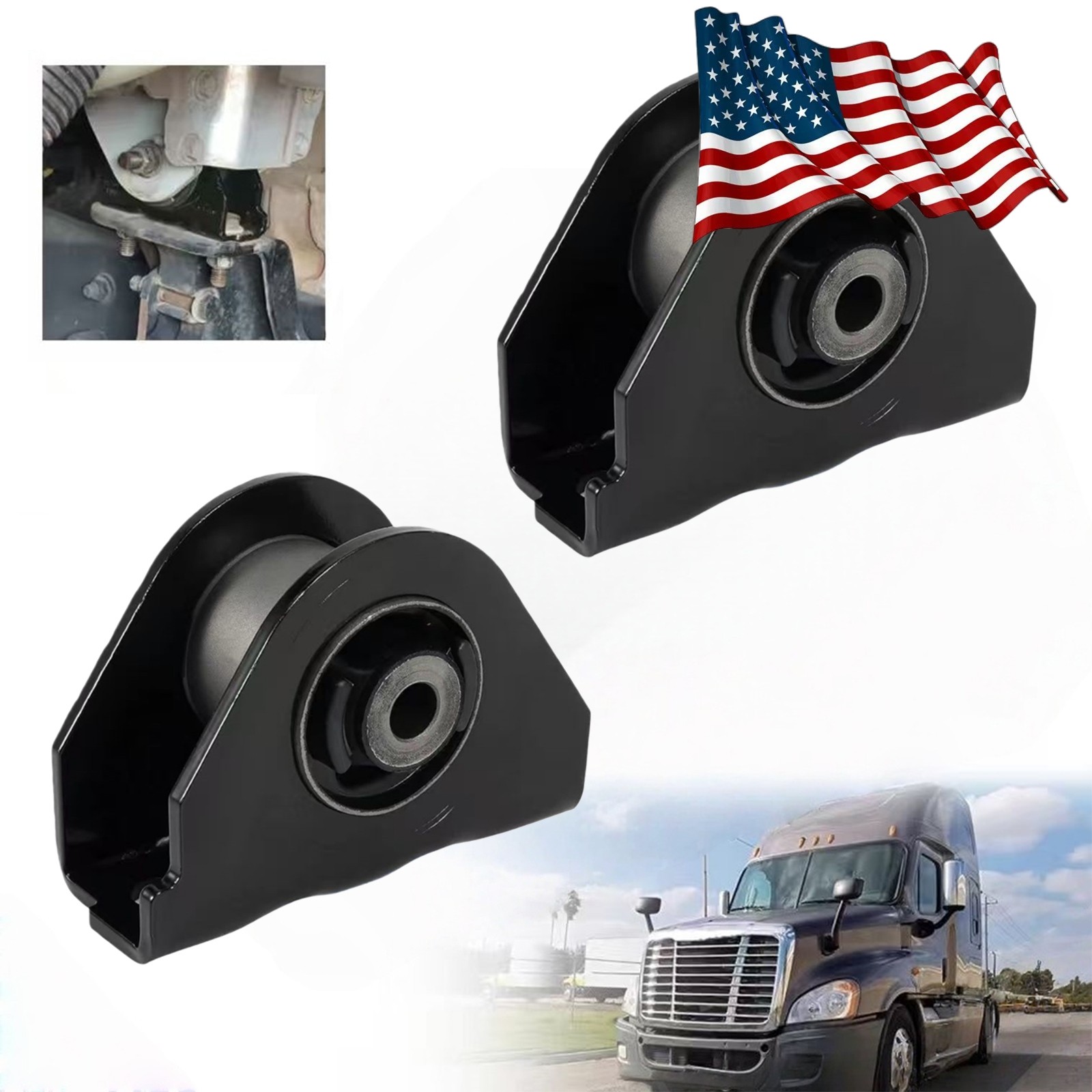 2x Heavy Duty Cab Mount For 08-17 Freightliner Cascadia PX125 Columbia Coronado