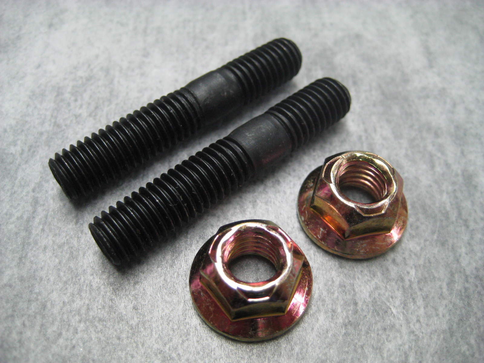 8mm M8x1.25 Exhaust Manifold Stud Set of 2 Studs & 2 Lock Nuts - Ships Fast