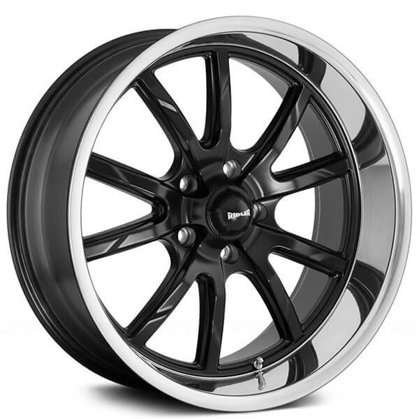 20x8.5/20x10 Ridler Wheels 650 Matte Black with Polished Lip Rims (4pcs)