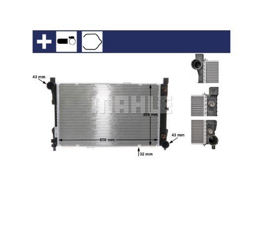 NEW Mahle Radiator CR 387 000S (70822586) for Mercedes-Benz