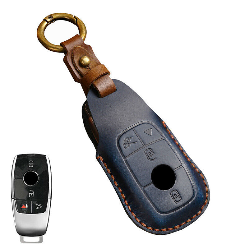 4 Buttons Leather Car Remote Key Case Cover For Mercedes-Benz A B C E S G-Class