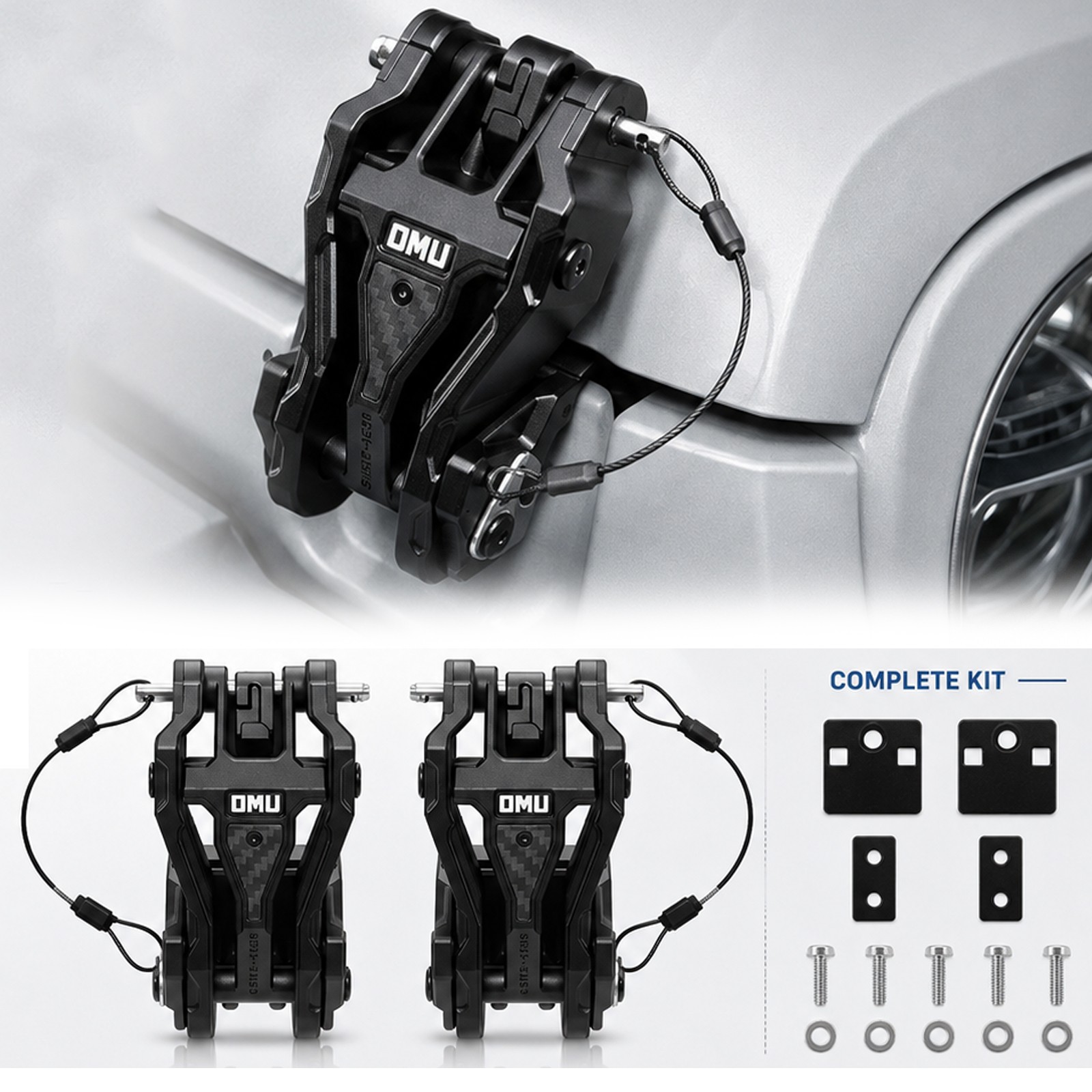 2X OMU Genesis Series Hood Latch Lock Catch for 2018-2026 Jeep Wrangler JL JT