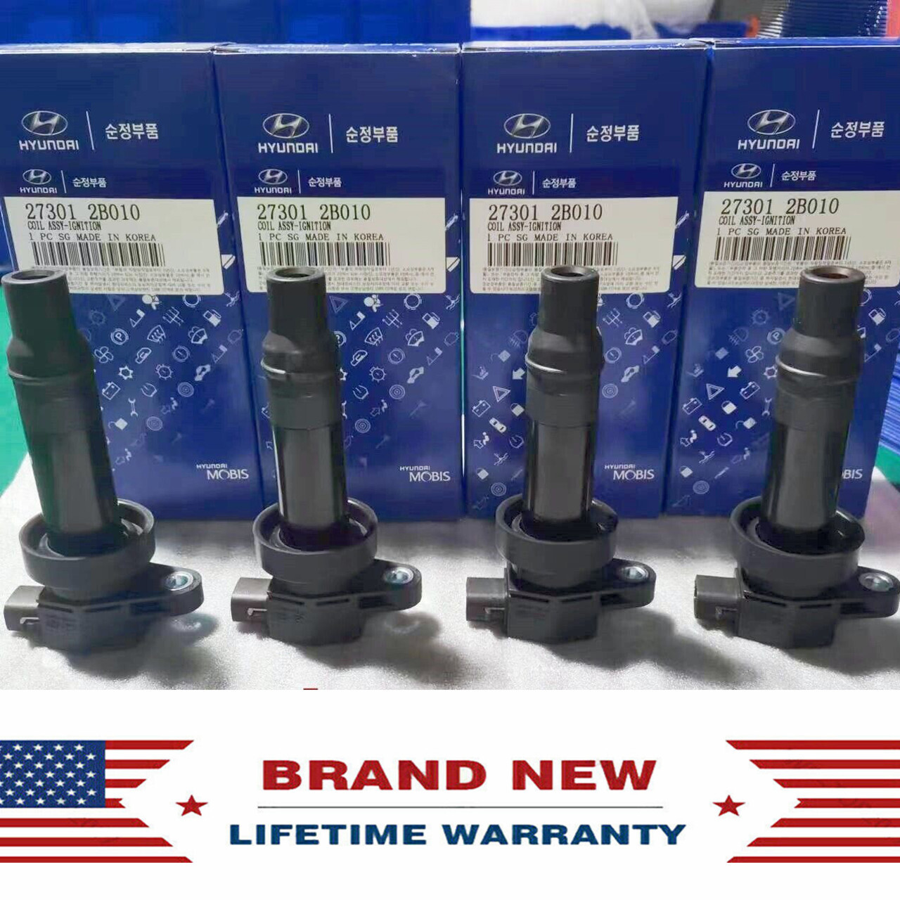 4x OEM Ignition Coil 27301-2B010 For Hyundai 2010 2011 Kia Soul 1.6 L4 UF636
