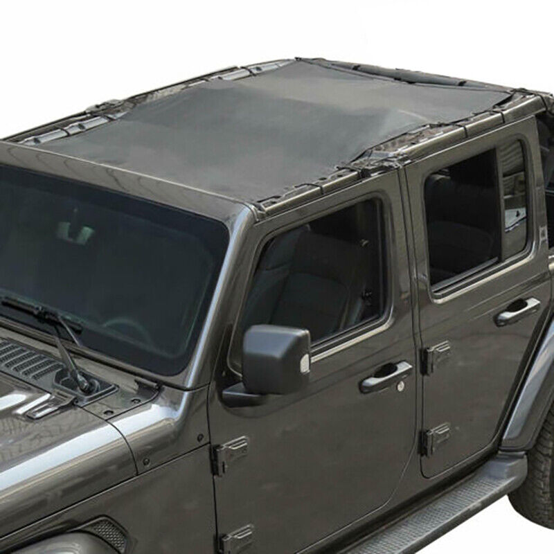 Black Sunshade for Jeep JL Shade Mesh Top For Jeep Wrangler 4Dr JL 2018-2019 hot