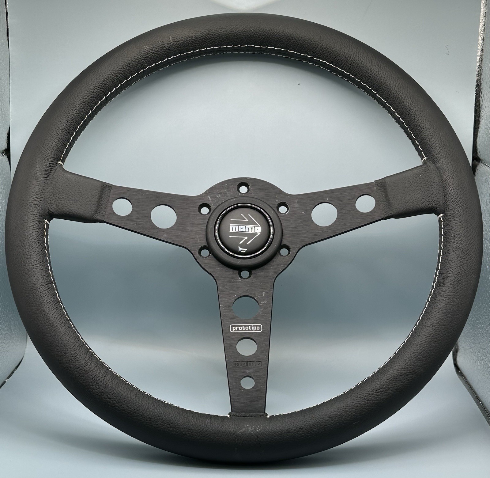 MOMO Prototipo P5 Black Edition 350mm/14inch Steering Wheel Genuine Leather NOS MOMO Prototipo P5 Black Edition 350mm/14inch Steering Wheel Genuine Leather NOS
