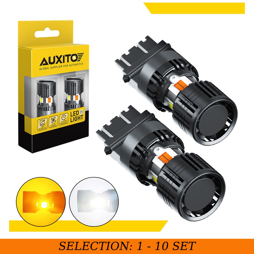 2-20X AUXITO 3157 LED Turn Signal DRL Parking Light Bulbs White Amber Error Free