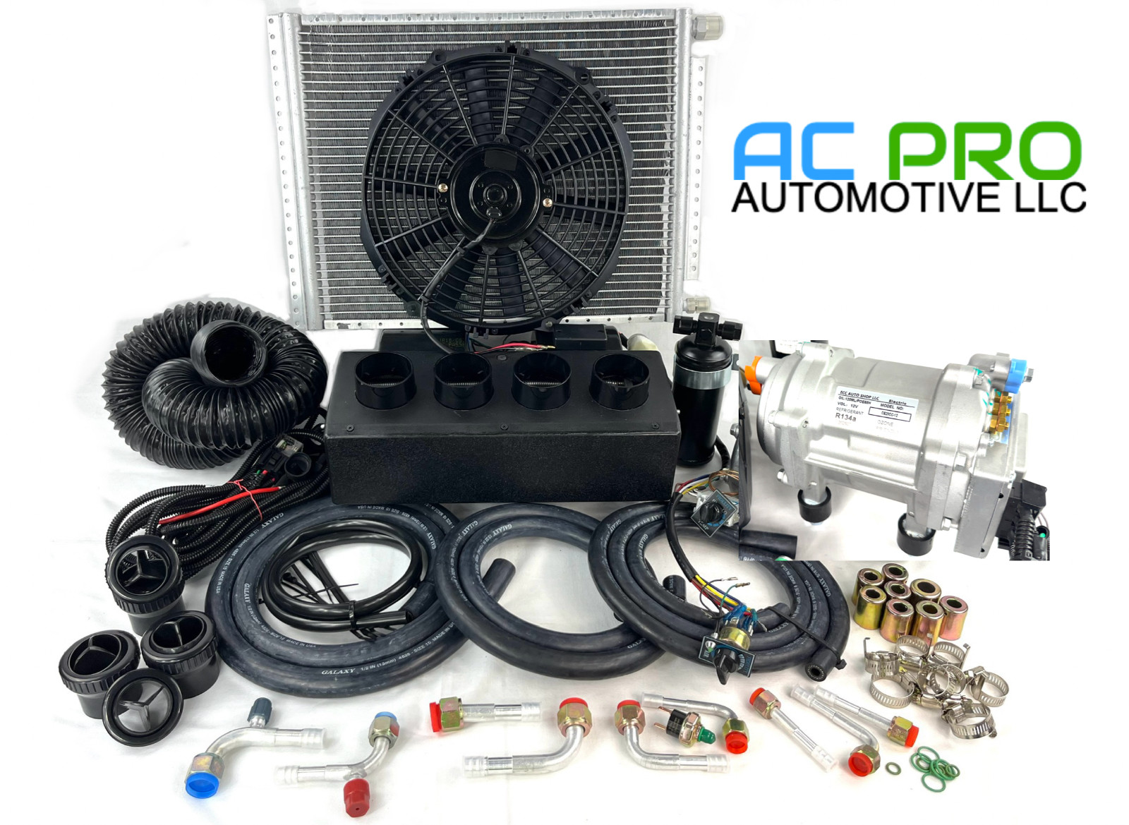 A/C KIT UNIVERSAL IN DASH EVAPORATOR 404-000 Top Outlet HEAT & COOL 12V ELECTRIC