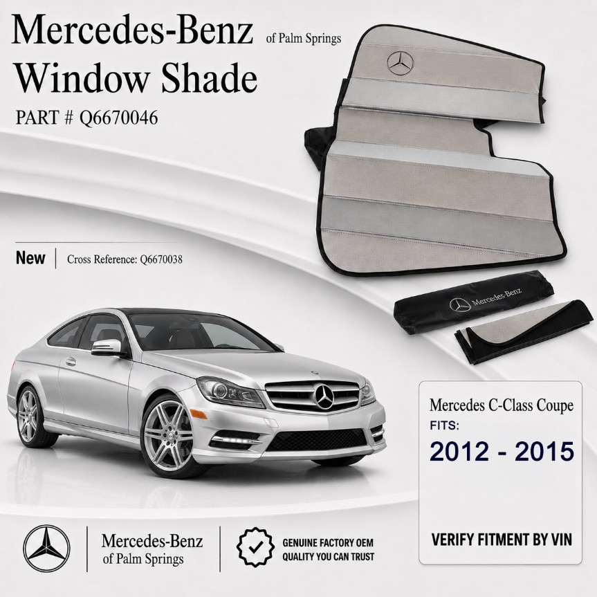 2012-2015 Genuine Mercedes-Benz C-Class Coupe Windshield Sun Shade Q6670046 OEM