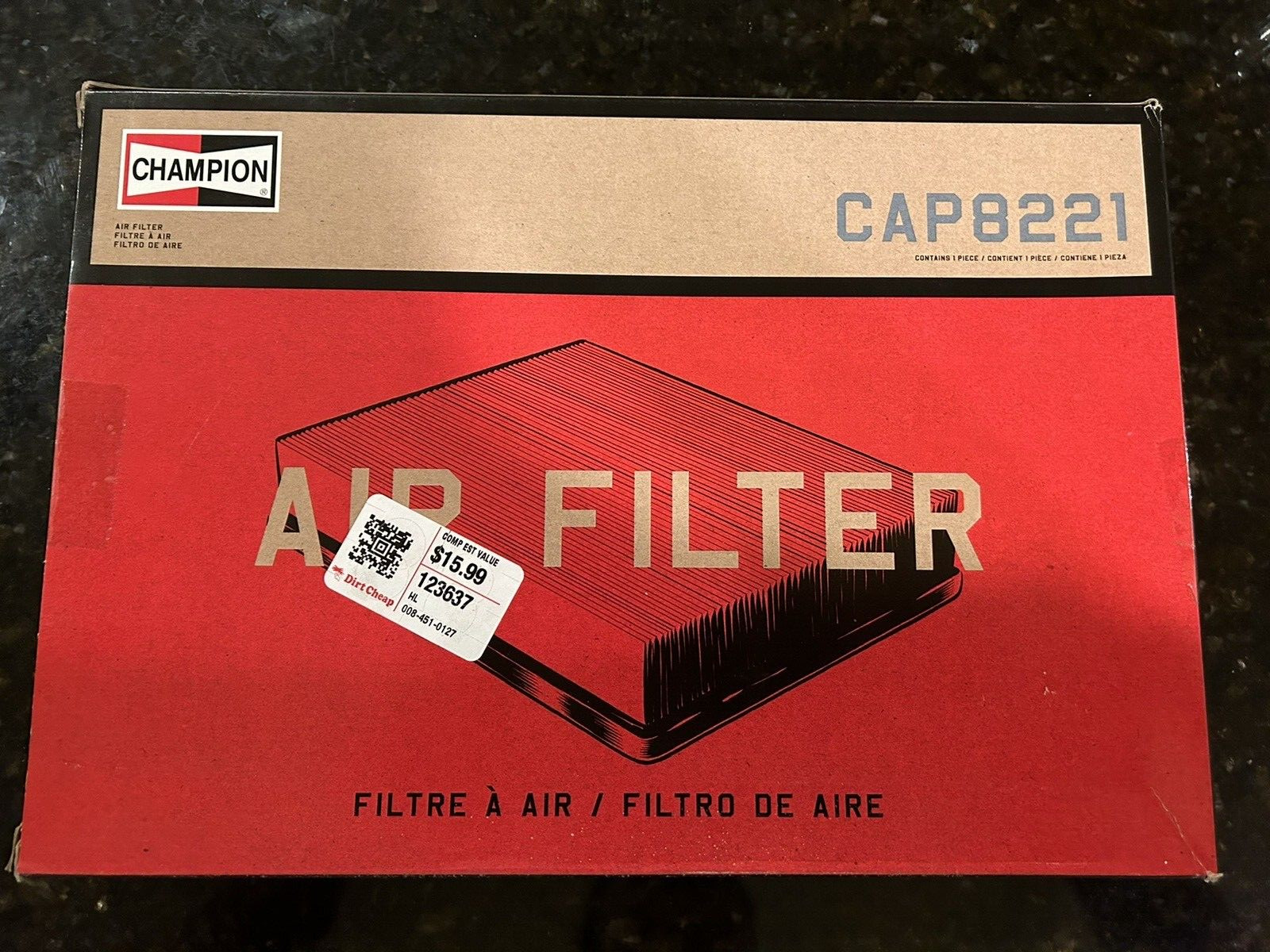 Genuine Champion CAP8221 Air Filter 