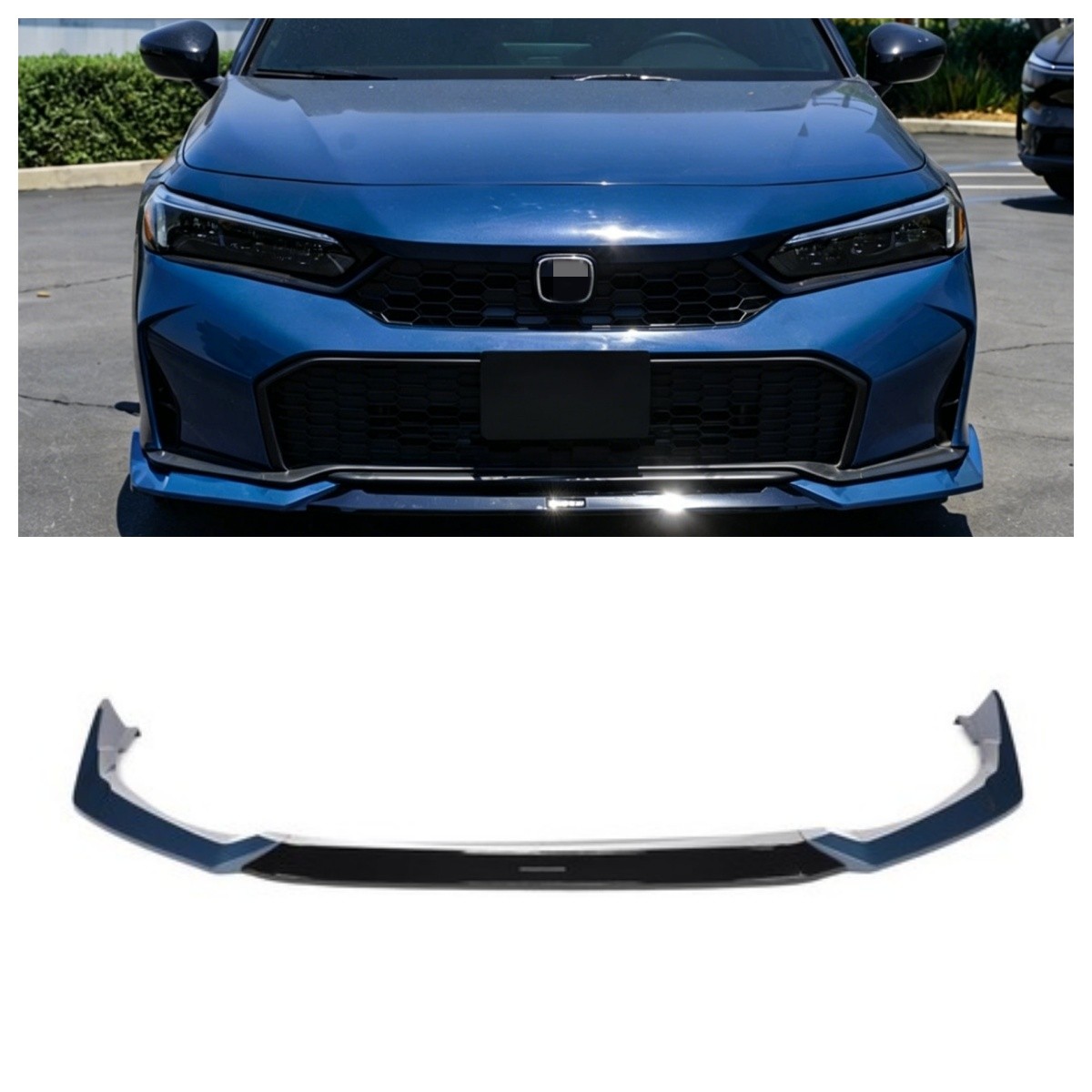 For Honda Civic 2025-26 Yofer Blue Lagoon Pearl 2-Tone Front Bumper Lip Splitter