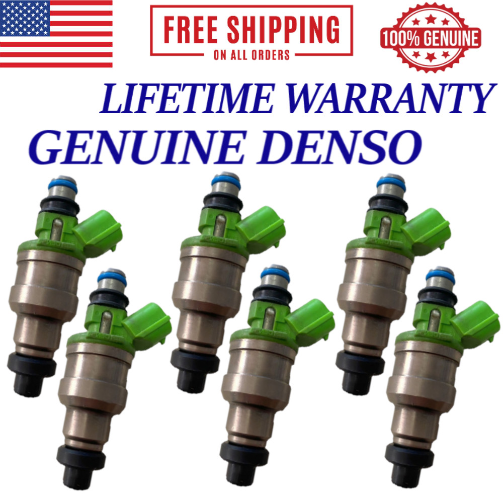 GENUINE DENSO 6 Pieces Fuel Injectors For 1989-98 Mazda MPV 3.0L V6 #195500-1980