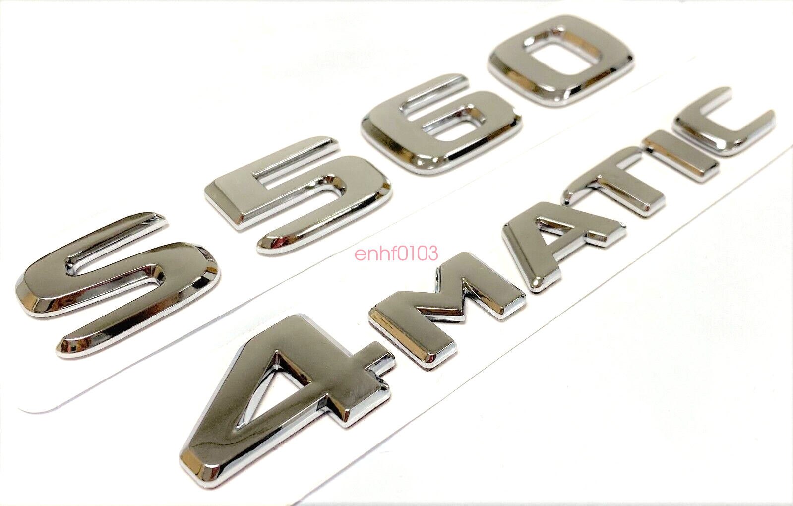 #2 S560 + 4MATIC CHROME MERCEDES REAR TRUNK EMBLEM BADGE NAMEPLATE DECAL NUMBER