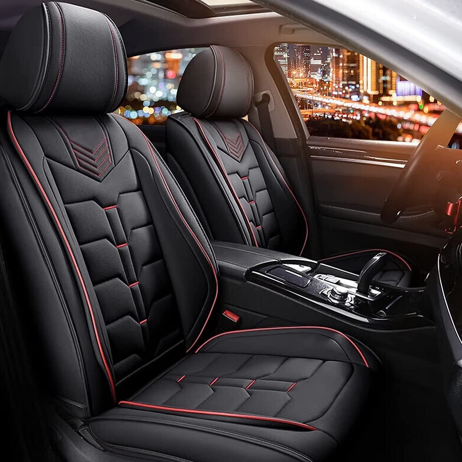 Full Set For Cadillac ATS 2013-2018 Car 5-Seat Covers Cushion Cover Faux Leather